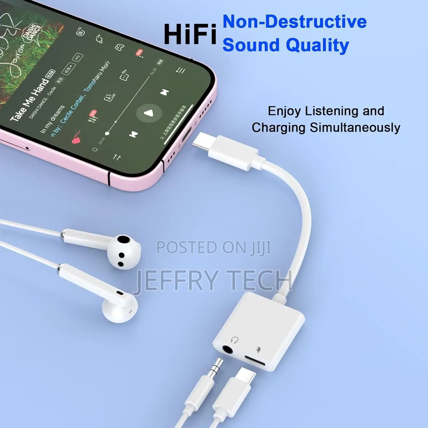 USB Type C to Aux Audio Jack Adapter With PD 60W Fast Chargi