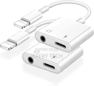 In 1 Lightning to 3.5mm Earphone Audio Charger Splitter A