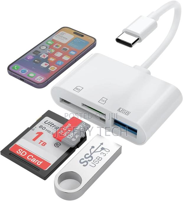 USB C SD TF Memory Card Reader, 3-in-1 Type C Camera Adapte