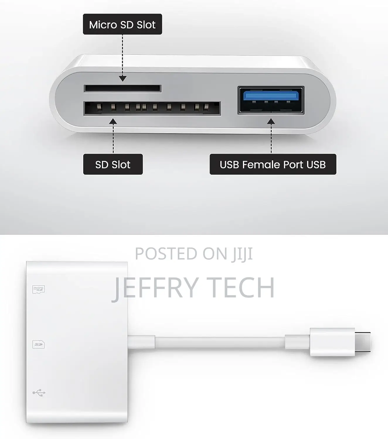 USB C SD TF Memory Card Reader, 3-in-1 Type C Camera Adapte