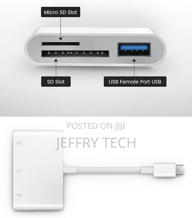 USB C SD TF Memory Card Reader, 3-in-1 Type C Camera Adapte - thumbnail 3