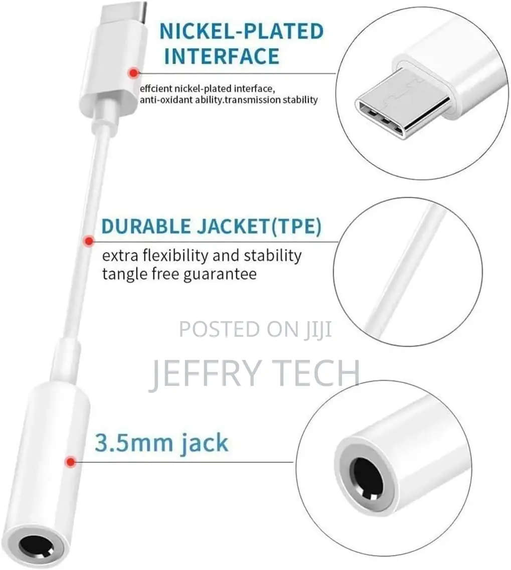 USB Type C to 3.5 Mm Headphone Jack Adapter, 2 Pack Earphone