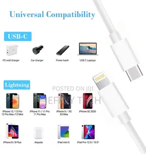 USB C to Lightning Cable, 2 Pack 1m iPhone 12 Fast Charge