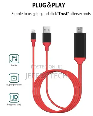 HDMI Mirroring Cable Phone to TV HDTV Adapter for iPhone X/X