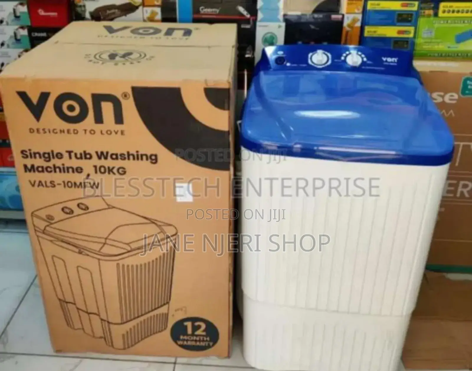 Brand New Von 10kgs Single Tub Washing Machine