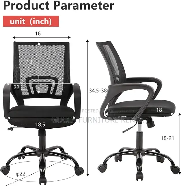 Office Chairs: Ergonomic Mid Back Task Swivel Office Chair