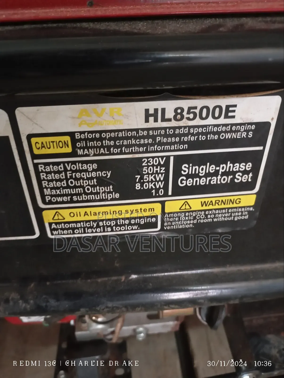 Generator Hire 7kva