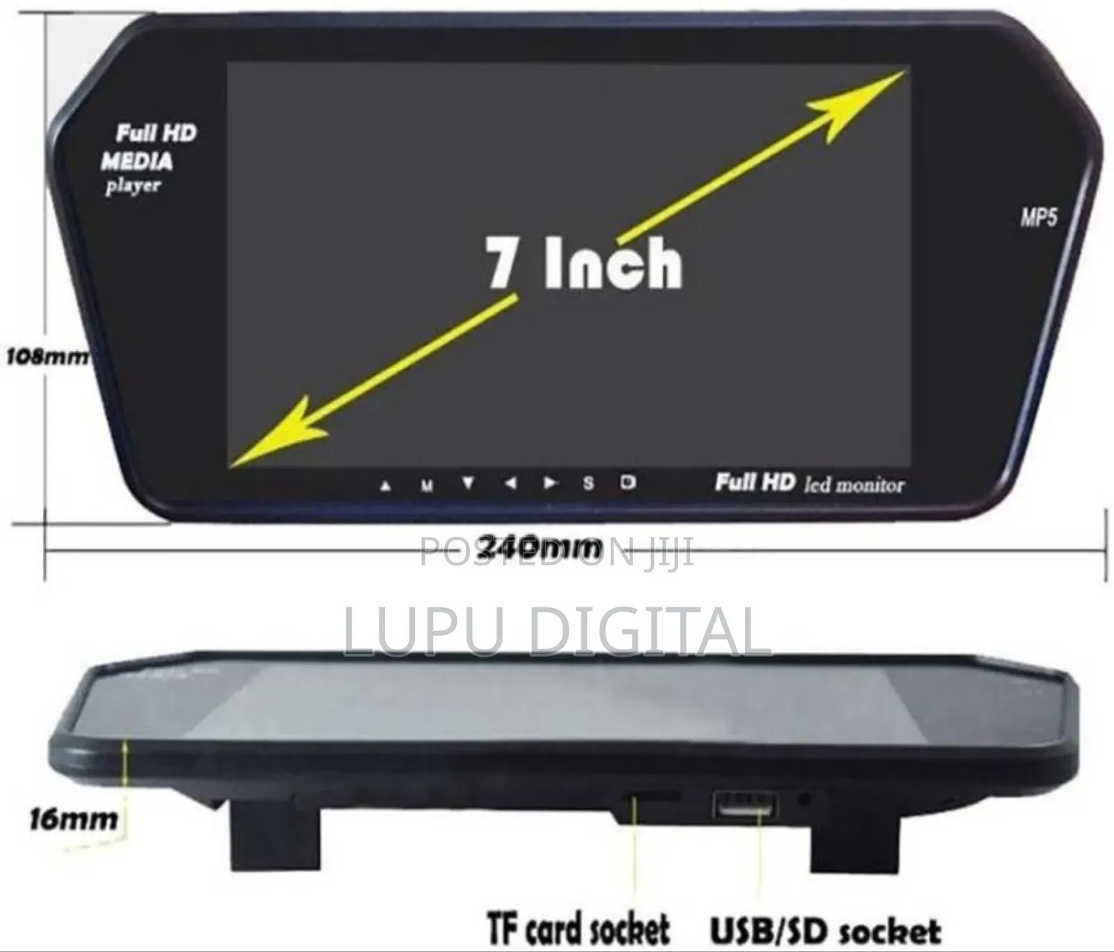 7 Inch Monitor With BT/Radio/USB