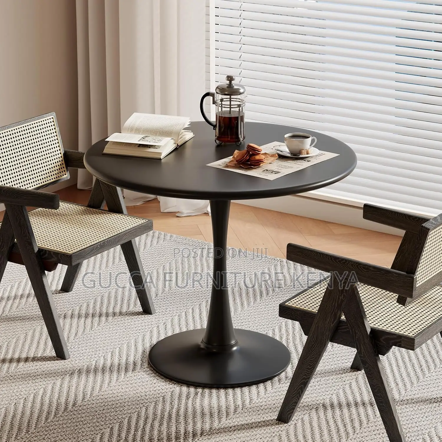 Dining Tables: Mid Century Small Pedestal Tulip Table