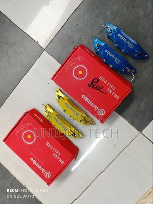 Brembo Brake Caliper Covers: Blue and Gold Colours