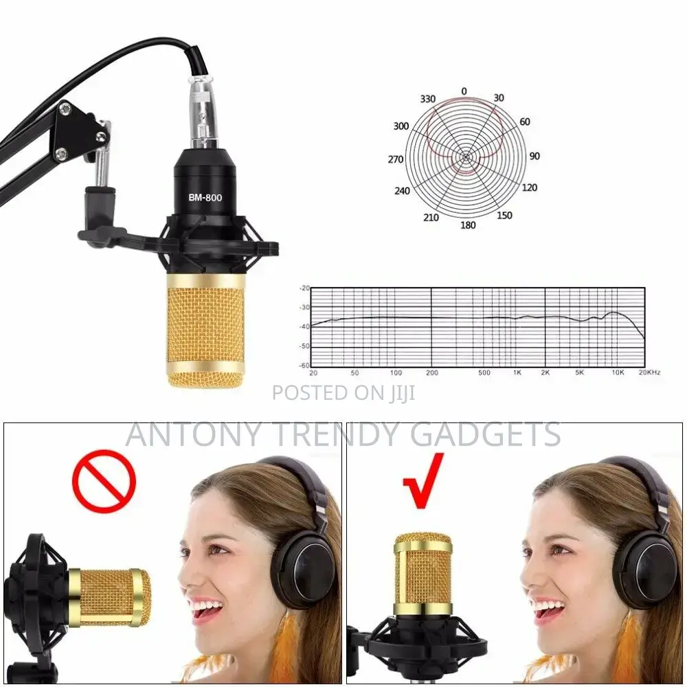 Condenser Microphone Bundle for Studio Recording Broadcast