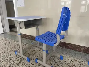 Kids Furniture: Adjustable Plastic Kids Desk and Chair Set