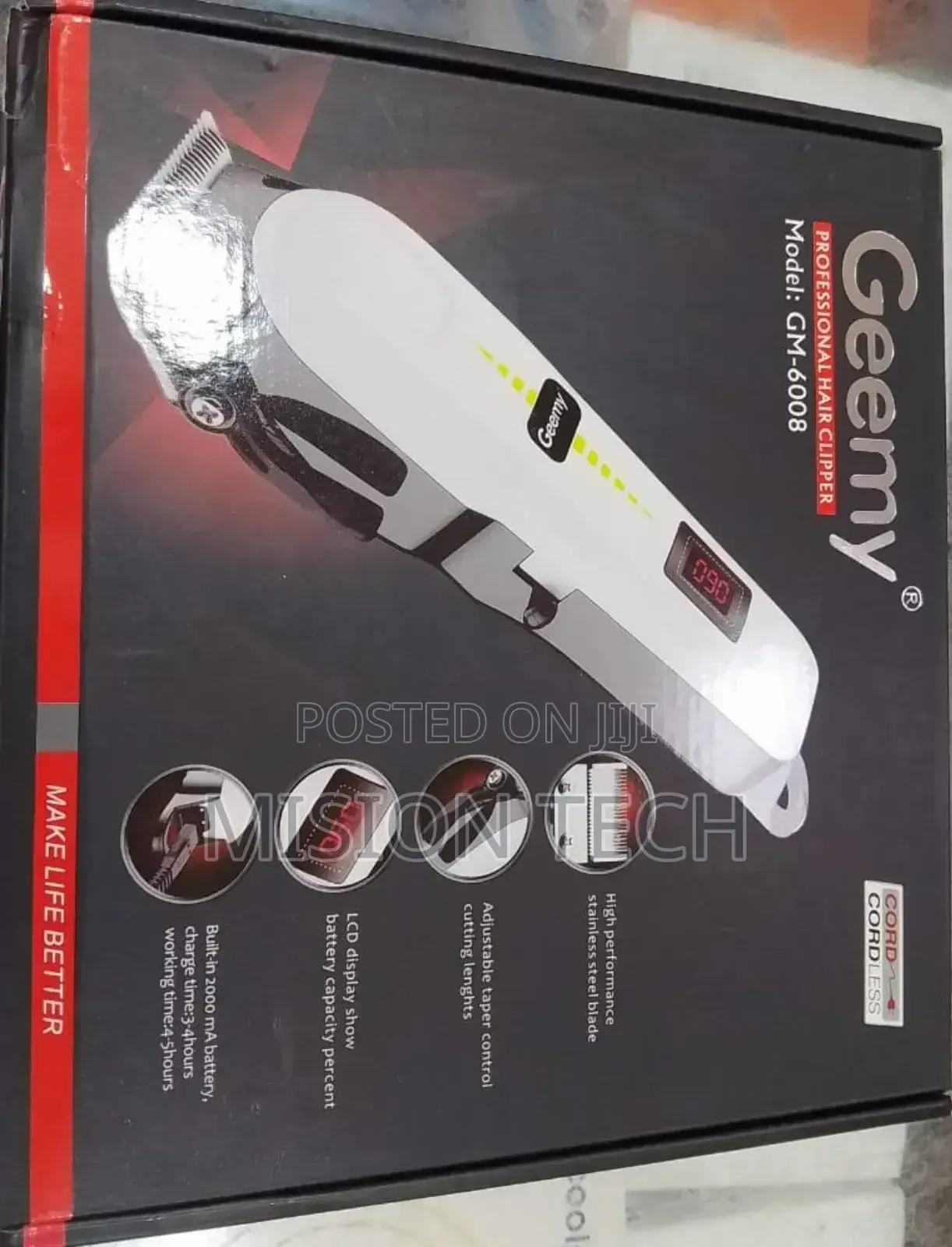Geemy Rechargeable Cordless Hair Clippers/Electric Shaver