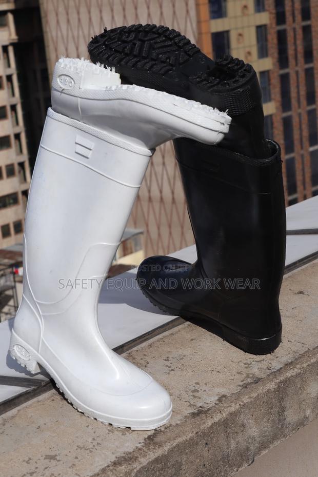 Lightweight Gumboots (Black And White) At Wholesale - main view