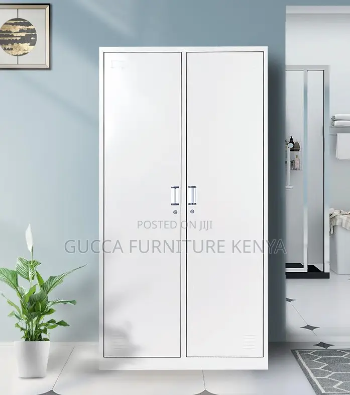 Cabinets:2-Door Metallic Rectangular Storage Cabinet