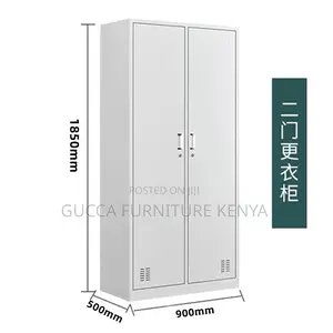 Cabinets:2-Door Metallic Rectangular Storage Cabinet