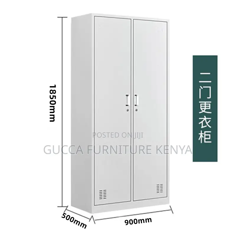 Cabinets:2-Door Metallic Rectangular Storage Cabinet