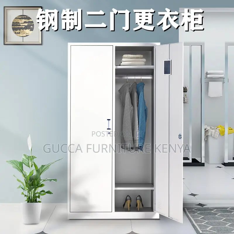 Cabinets:2-Door Metallic Rectangular Storage Cabinet
