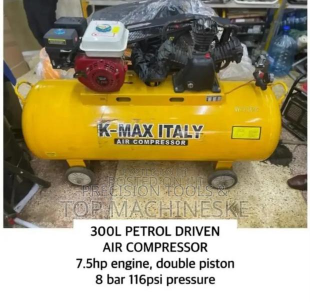 Kmax Italy Petrol And Electric Air Compressor 300ltrs 7hp