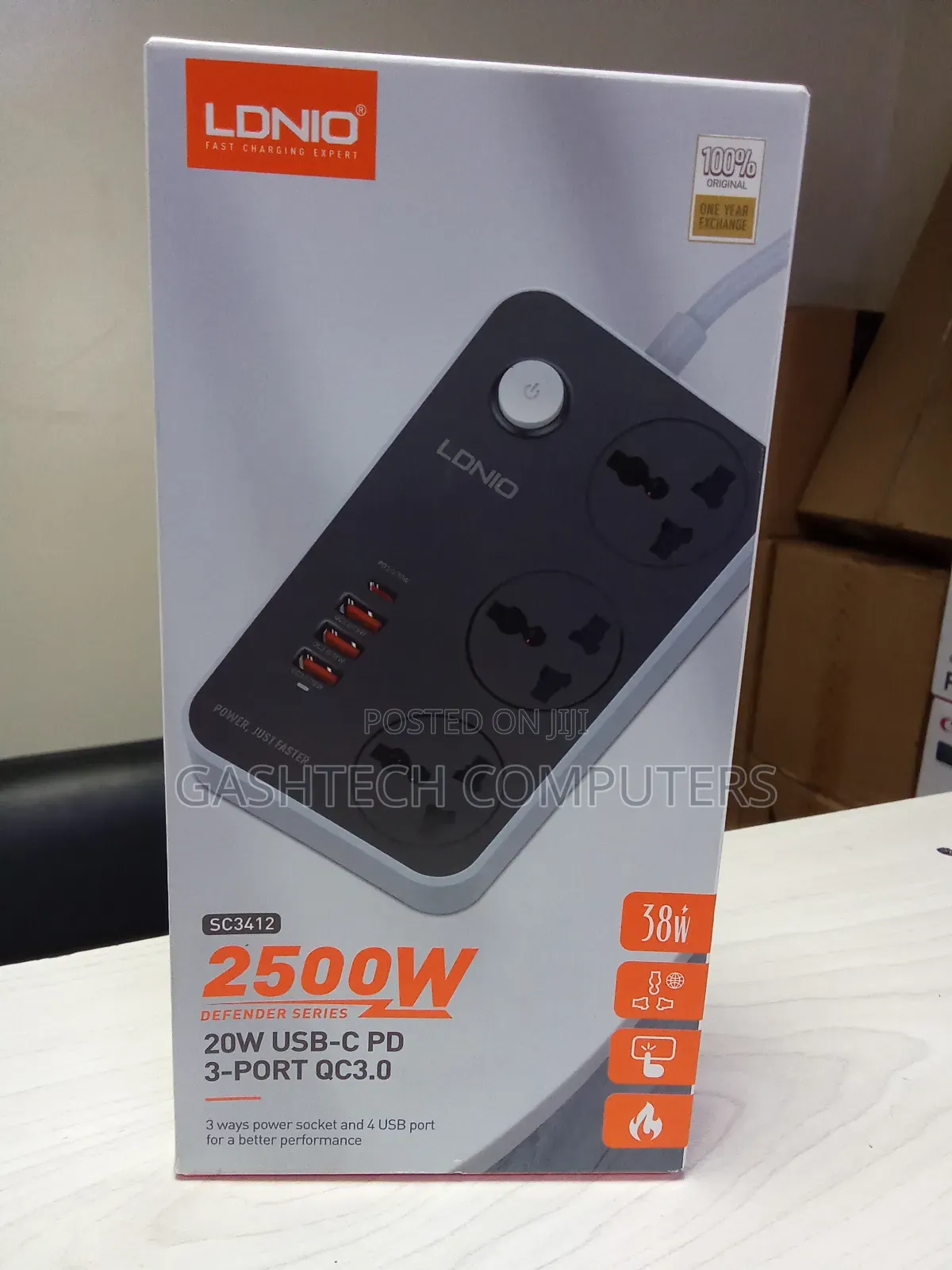 Ldnio Sc 3412 , 3 Ways Power Socket and 4 USB Port