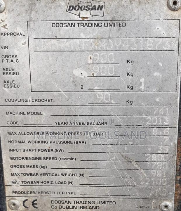 Compressor 2015 Doosan 741 4cyl Diesel 10 Bars 140 CFM Ex-Uk - thumbnail 6