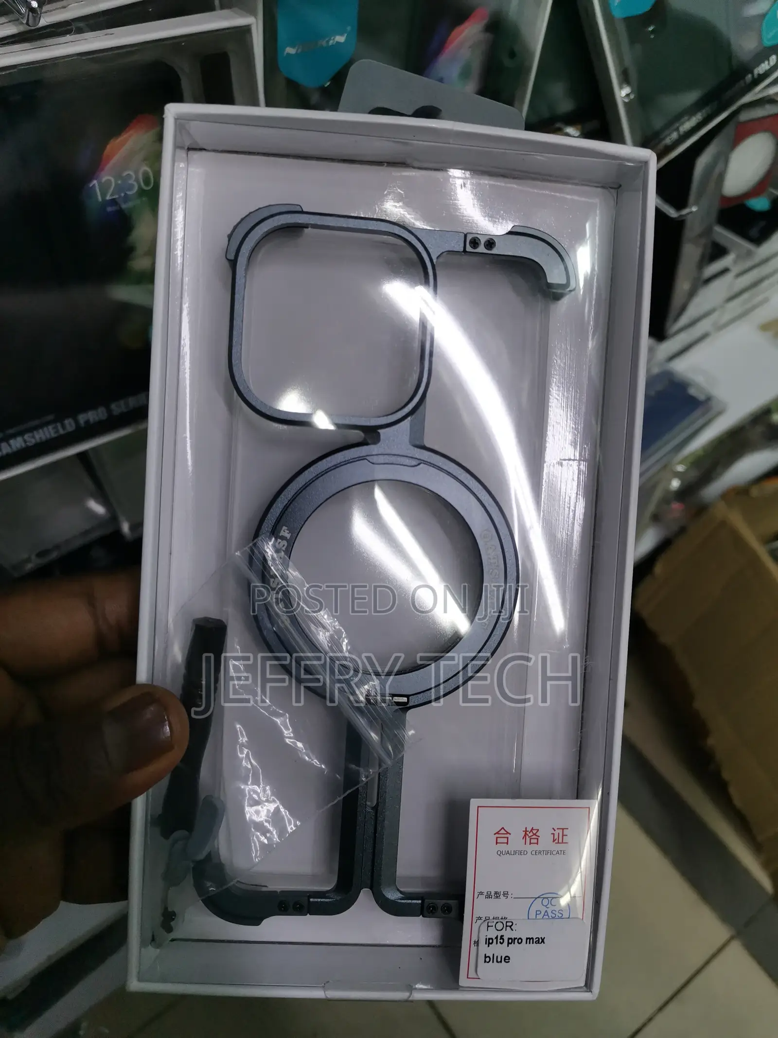 iPhone 15 Promax Frameless With Magsafe Metal Case-Blue