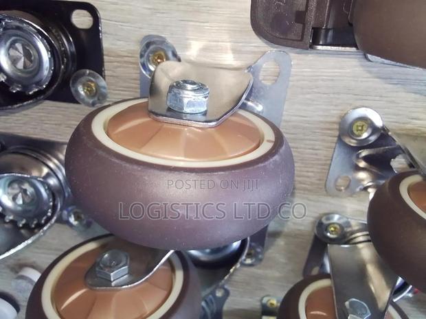 Non Swivel Trolley Wheels 3 Inch Rubber Wheels