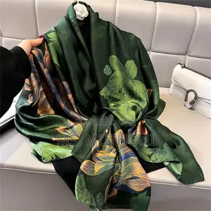 Designer Summer Ladies Luxury Floral Silk Scarves Hijabs