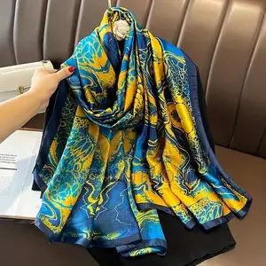 Summer Fashion Ladies Floral Printed Silk Shawls