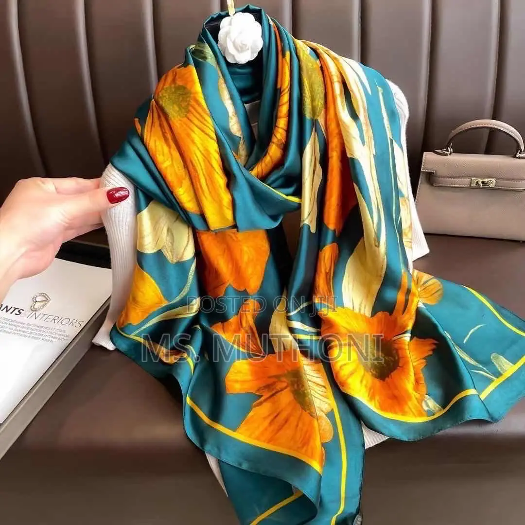 Summer Fashion Ladies Floral Printed Silk Shawls