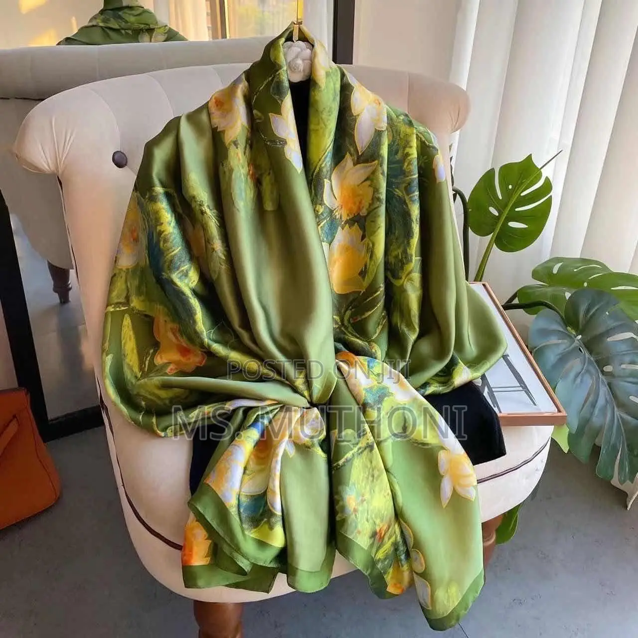 Summer Fashion Ladies Floral Printed Silk Shawls