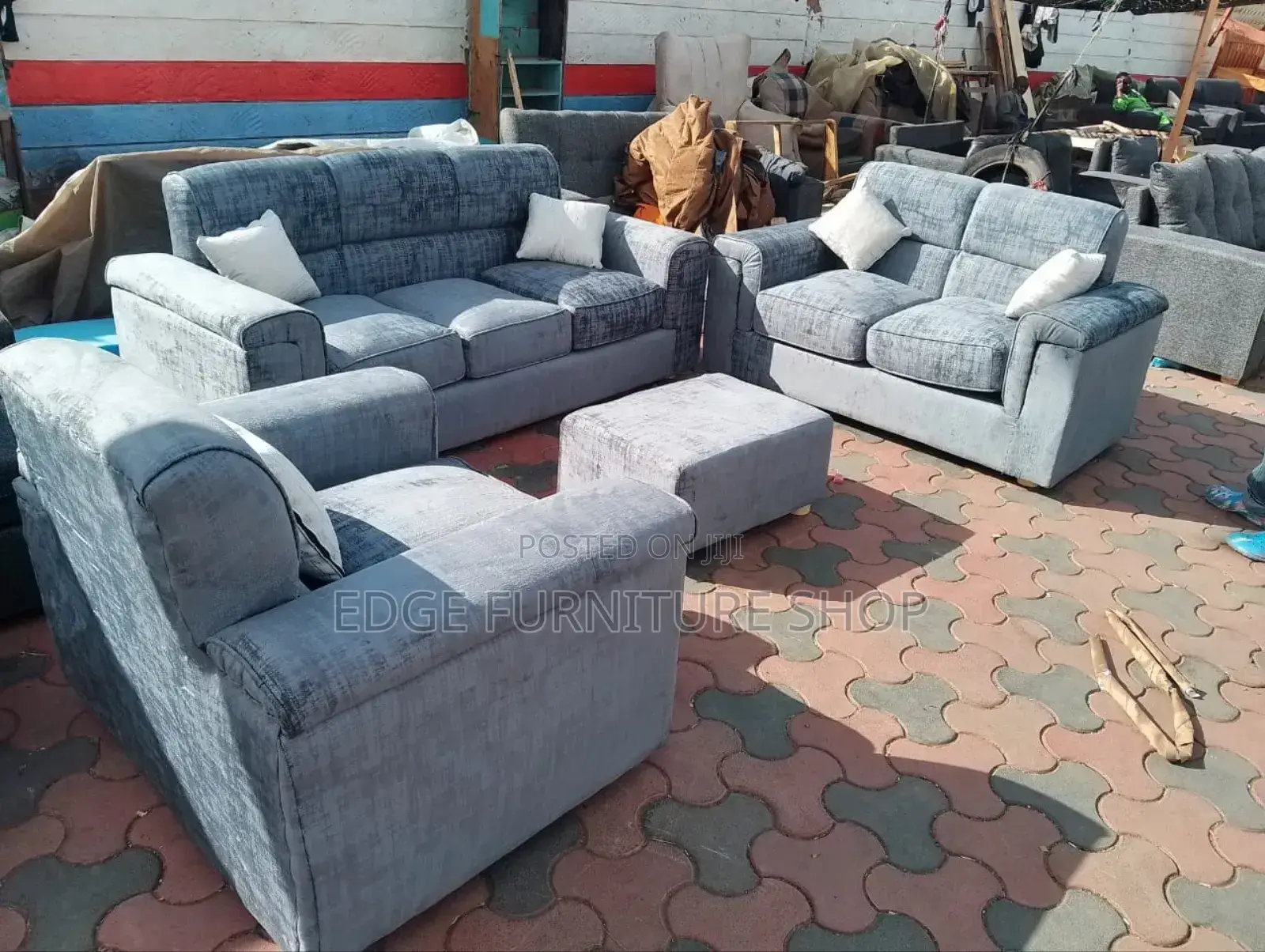 Velvet Grey 3,2,1 Six Seater Available by Order