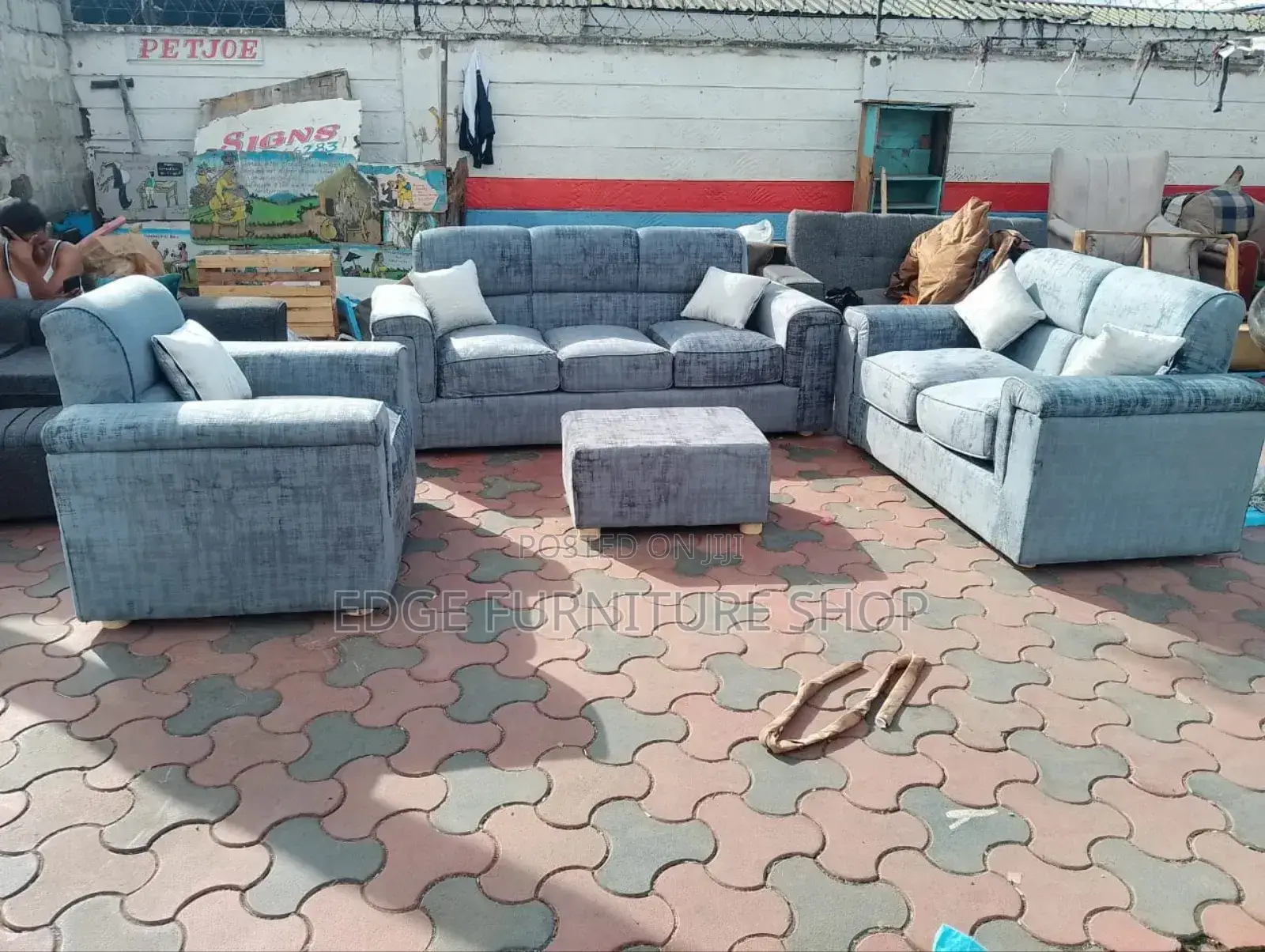Velvet Grey 3,2,1 Six Seater Available by Order