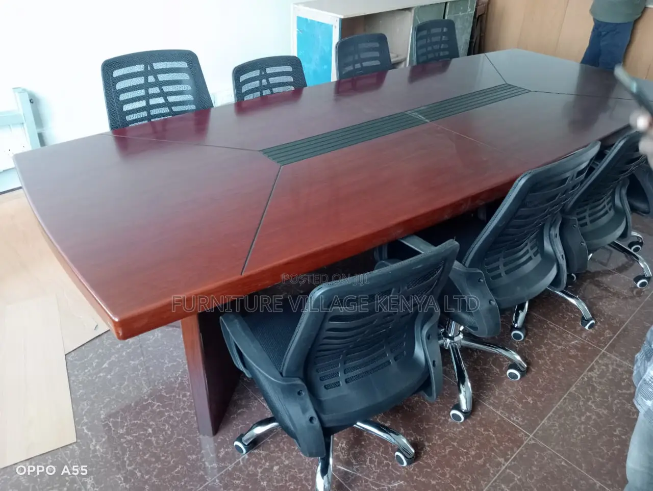 2.4M Mahogany Boardroom Table (10-Seater Meeting Table)