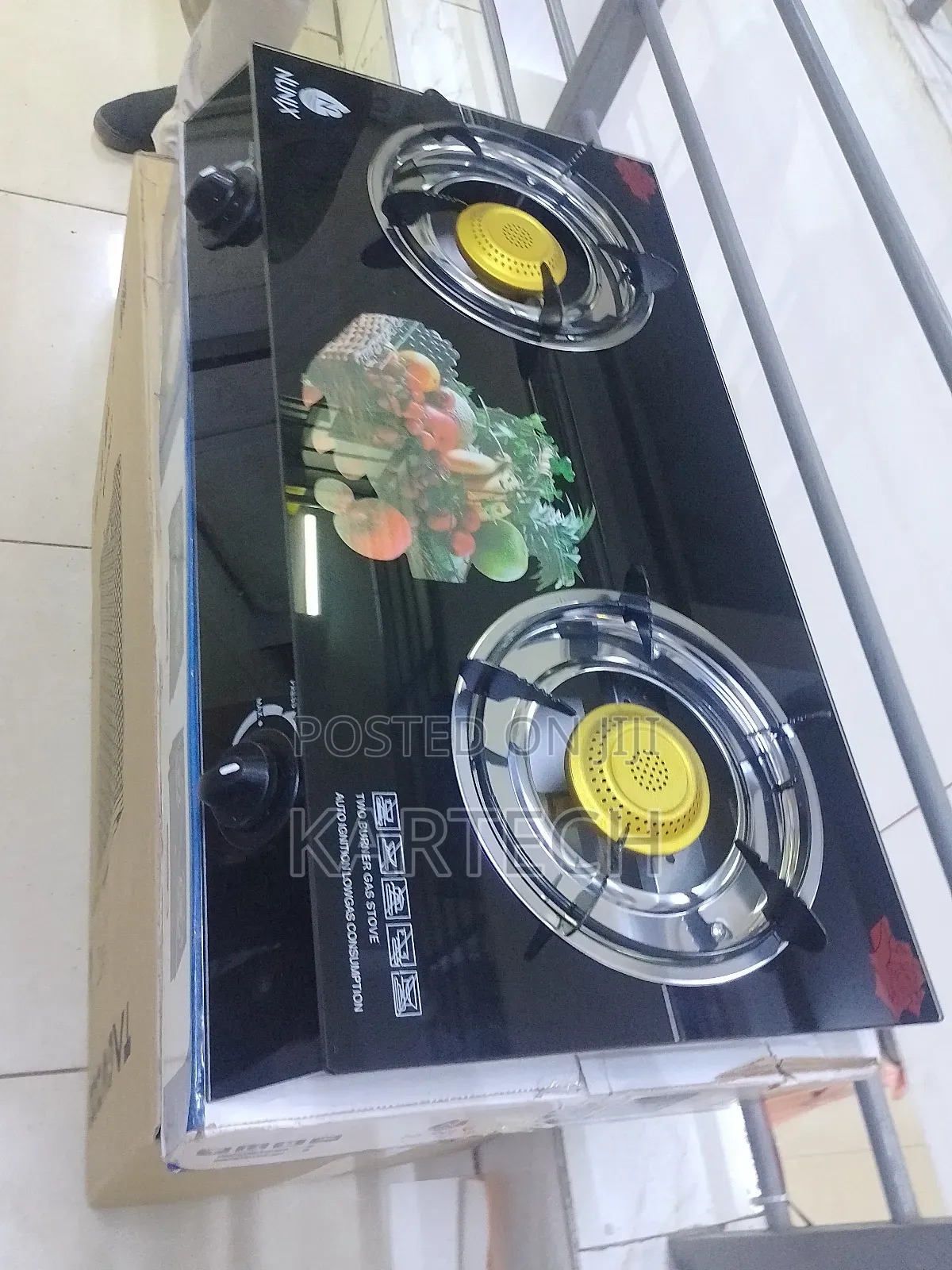 Nunix Double Burner Glass Top Cooker With Auto Ignition