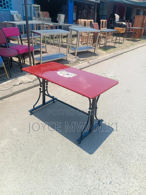 Restaurant Table, Maroon Red  - main view
