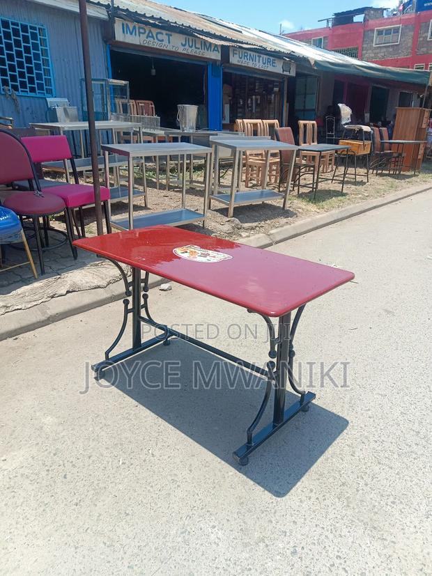 Restaurant Table, Maroon Red  - thumbnail 2