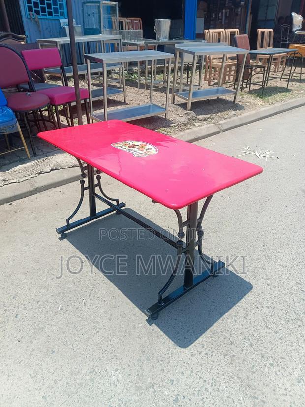 Restaurant Red Branded Table, Rectangular  - thumbnail 3