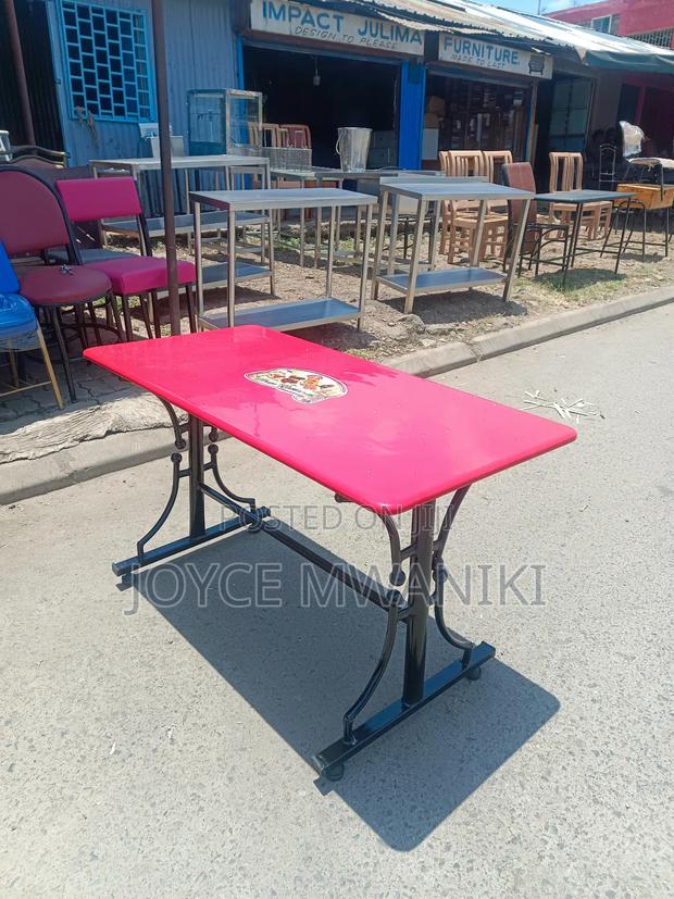 Restaurant Red Branded Table, Rectangular  - thumbnail 4