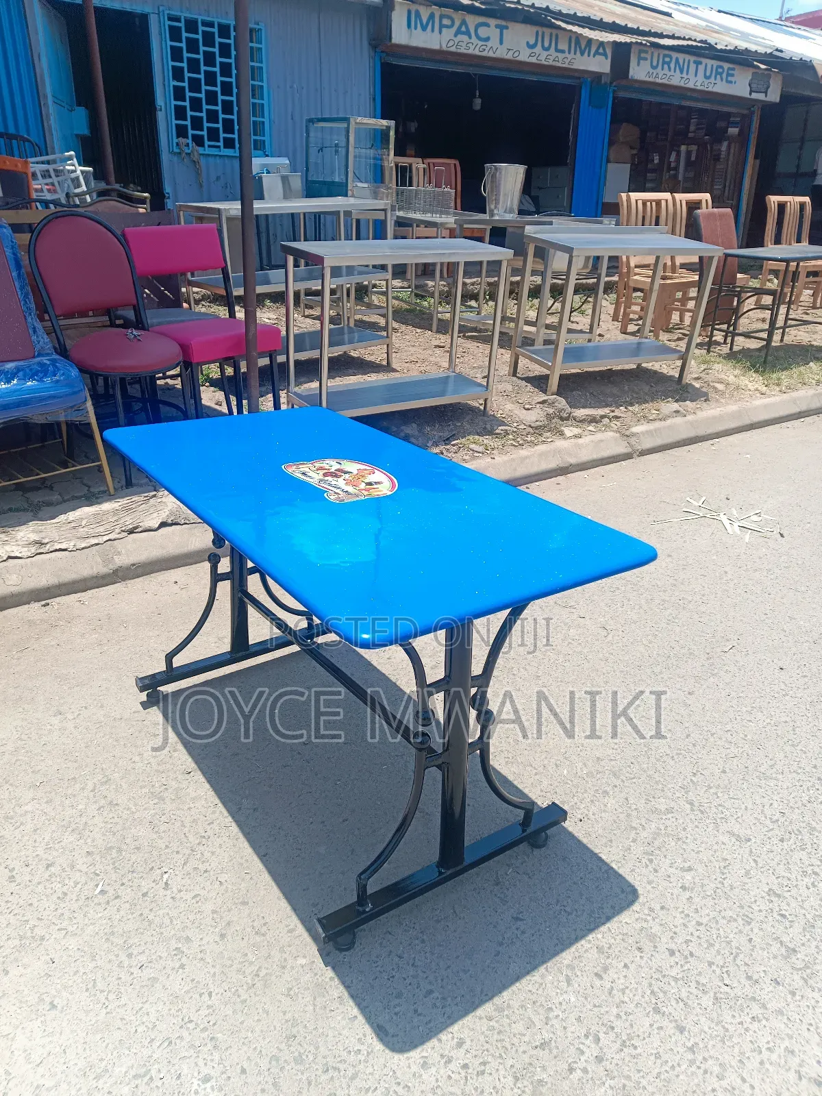 Restaurant Blue Table, Rectangular 4ft by 2 Ft 