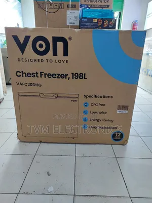 Von Chest Freezer Vafc20dhg 198l Silver Gray