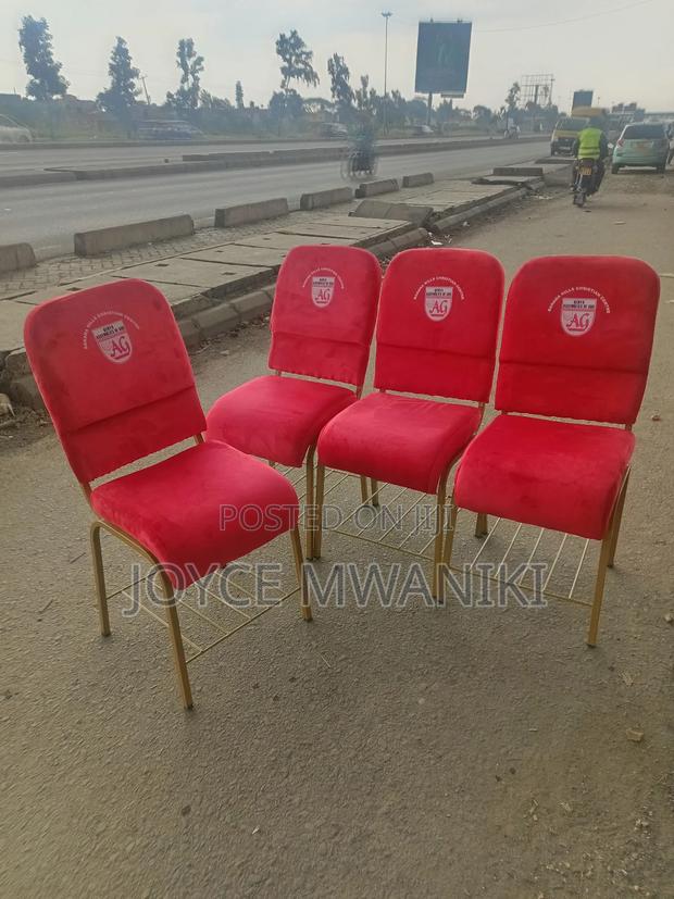 Church Chairs, Red With Branding 