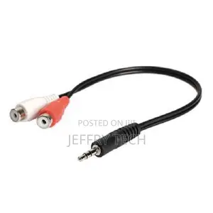 3.5mm Stereo Male Jack to 2 RCA Female Adapter Plug Headphon