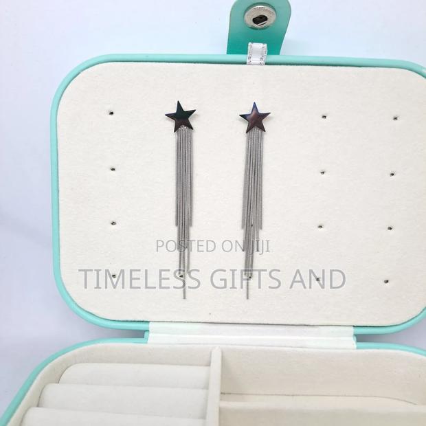 Ladies Silver Star Earrings - main view