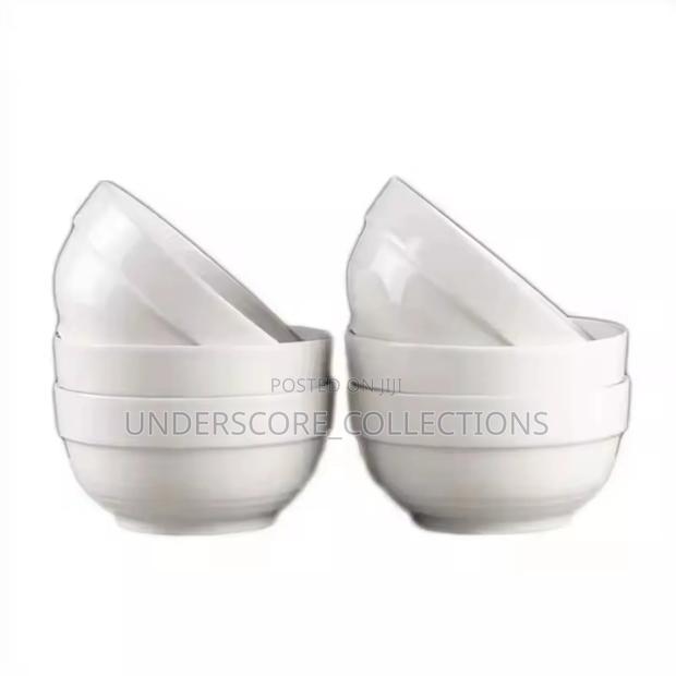6-Piece White Ceramic Soup Bowls (6")