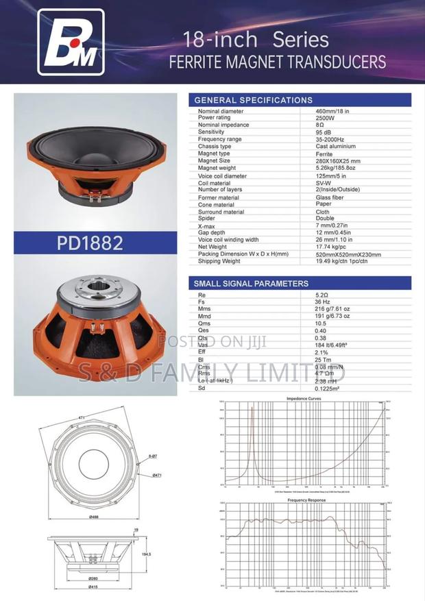 NR PD1882 Bass Speaker - thumbnail 4