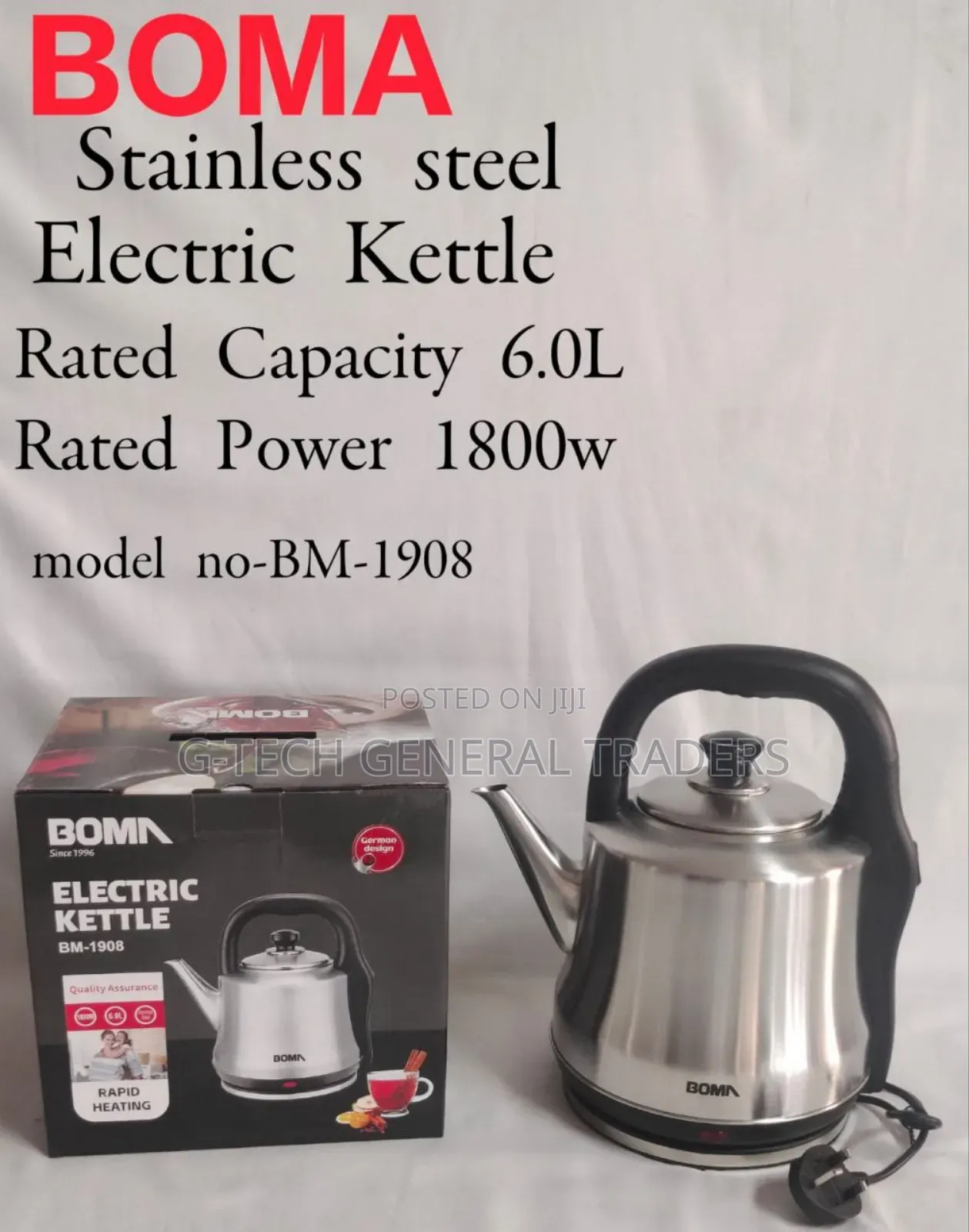 Boma 6l Stainless Steel Electric Water Kettle