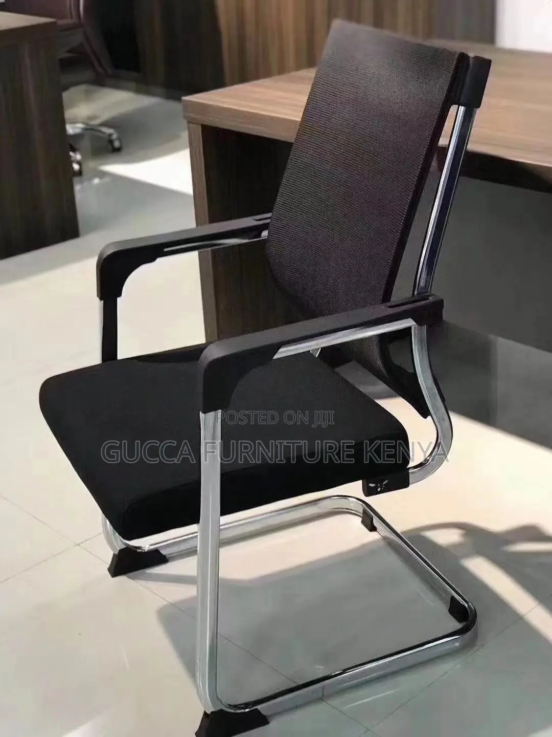 Office Chairs: Cantilever Mesh Office Guest Seat