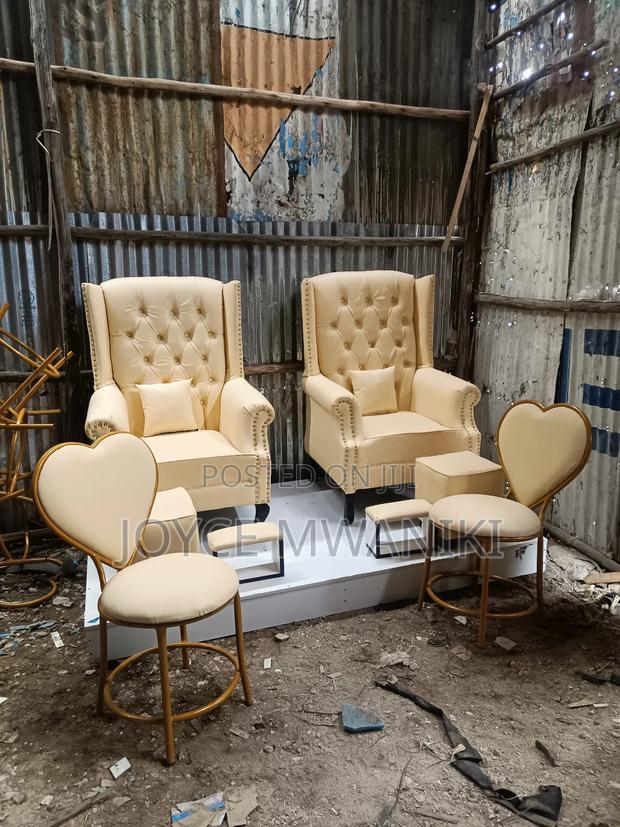 Pedicure Set and 2 Manicure Seats, Cream - main view