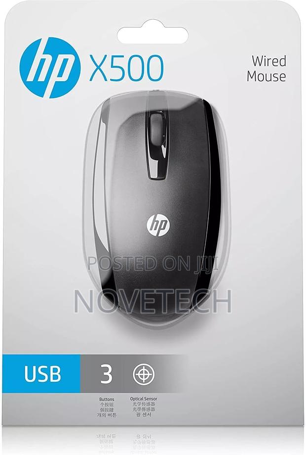 HP X500 Black Wired USB Mouse - thumbnail 2